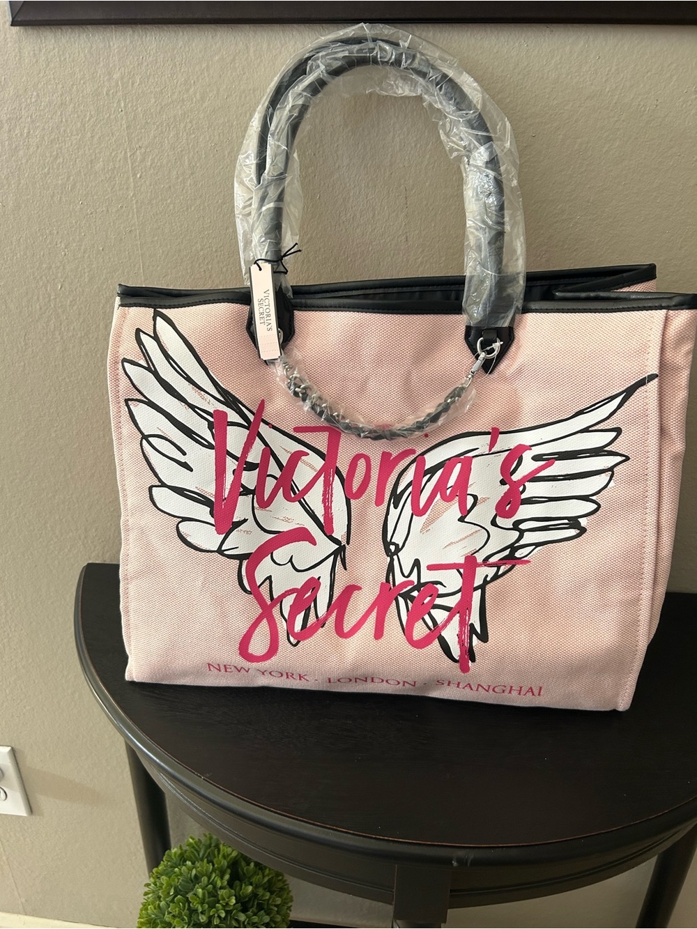 Victoria's Secret Pink Logo Wing Tote Bag